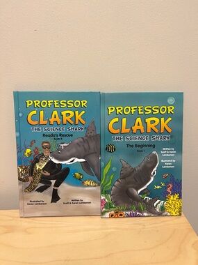 Professor Clark The Science Shark Book Set, book 1 and book 4
